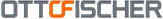 OTTO FISCHER Logo mit grauem Text und oranger Hervorhebung des Schriftzugs